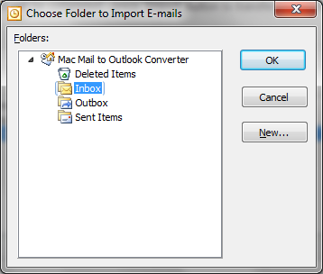 Wybierz Outlook docelową (PST) teczka.