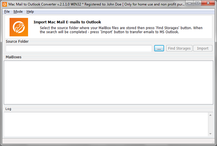 Installeer de Mac Mail naar Outlook Converter, registreer het als je de licentiecode